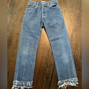 Re/done Levi's. Size 24. Raw hem. Hardly worn